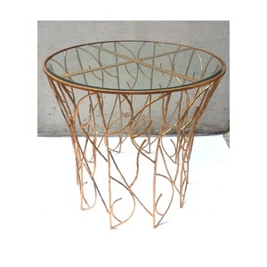 โลหะกลางโต๊ะกาแฟแก้วที่ทันสมัยโต๊ะกาแฟที่ขายดีที่สุดโต๊ะกลม - Product Image 2