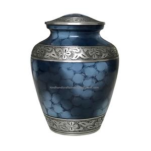 Blue Cloud Adult Cremation Urn Brass Metal Small Heart <b>Keepsake</b> Token With Stand Holder for Funeral Supplies - Product Image 3