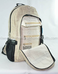 Zaino semplice ed elegante in canapa organica zaino per Laptop zaino da giorno Unisex tessuto di canapa selvatica e cerniera in tela di cotone NP HHI - Product Image 4
