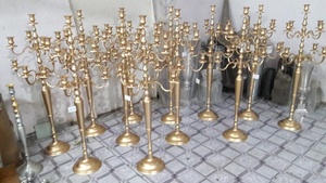 เชิงเทียนอลูมิเนียม5แขนสีโรสโกลด์สำหรับงานแต่งงานโต๊ะรับประทานอาหารงานปาร์ตี้คริสต์มาสเชิงเทียนพื้น - Product Image 5