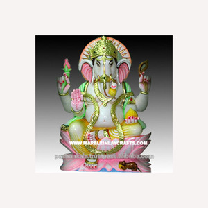 รูปปั้นพระพิฆเนศหินอ่อนหลากสี - Product Image 1