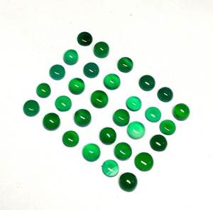 หินพลอยคาลซิโดนีสีเขียวธรรมชาติ4มม. อัญมณีหลวมกึ่งมีค่าปรับเทียบอัญมณีทรงกลมเรียบ - Product Image 2