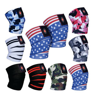 ผ้าพันเข่ายกน้ำหนักผ้าฝ้ายยืดหยุ่นปรับแต่งได้สำหรับการฝึกแบบ Deadlift - Product Image 1