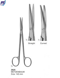 Instrumento quirúrgico de alta calidad, tijera de acero inoxidable, curvada recta, 140mm, FS:2822 - Product Image 3