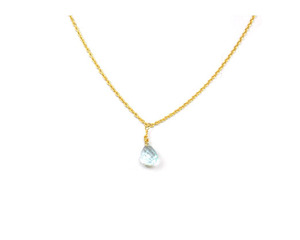 Blue Topaz Quartz 18K Gold Plated Brass <b>Oxidized</b> Fashionable Natural Multi Gemstone Handmade Necklace - Product Image 1