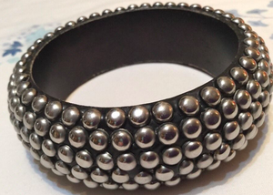 Latest Design Thick Brass Sudded <b>Wood</b> <b>Bangle</b> Bracelet - Product Image 3