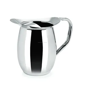 Hot Bán Buôn Giá Rẻ Giá Thép Không Gỉ Chuông Hình Tròn Nước Ép Sữa Đồ Uống Phục Vụ Pitcher Jug