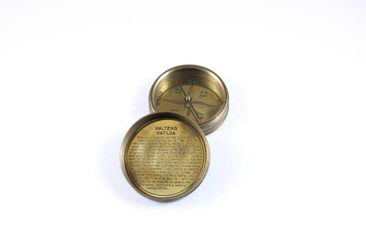 Personalised Jacko Compass Silver Directional Pocket Boot Polish Brass Push Button Maritime Anniversary Gift for Birthday Metal