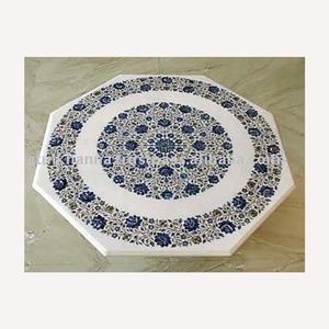 อินเดียหินอ่อนสีขาวฝังตารางท็อปส์ซู - Product Image 1