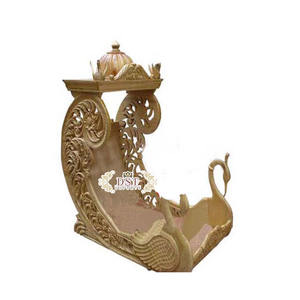 Doli — paon de mariée, blanc, noir, en bois sculpté, Doli cygne, couleur or, palkis, nouveauté - Product Image 1