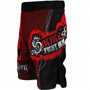 Wholesale Skull Short in Red BJJ MMA Pants Kick Boxing Martial Arts Wear Polyester Material Sublimation Printing Techniques - Product Image 3