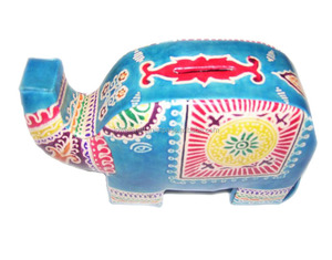 Tirelire en cuir en forme d'éléphant avec fermeture à boucle, style classique, 6 pouces - Product Image 4