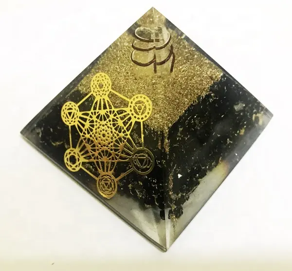 Mais recente Metatron Pirâmides Cura Orgone Com Ponto De Cristal Turmalina Preta | 2018 Mais Recente Orgonite Atacadista