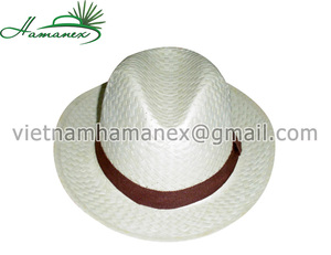 Sombreros de vaquero estilo Fedora tejidos a mano con hoja de palma Unisex personalizados con cinta - Product Image 5