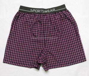Men's Cotton Woven Plaid Anti-static Mid-Rise <b>Boxer</b> Shorts with <b>Custom</b> Waistband OEM Wholesale Tirupur - Product Image 3