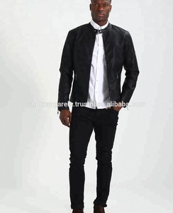 Nouvelle veste et manteau en cuir d'agneau et de mouton noir ajusté pour homme, style motard, tendance 2026 - Product Image 4