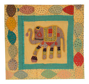 Wholesale Indian Cotton <b>Bed</b>-Cover Queen Size Elephant Pattern <b>Quilt</b> - Product Image 1