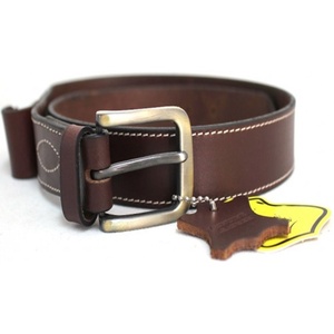 Cinturón de cuero clásico hecho a mano para hombre con hebilla de latón Correa de negocios informal de piel de vaca real para pantalones vaqueros Uso diario - Product Image 1