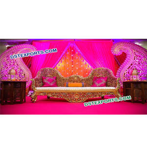 ชุดแต่งงานอินเดียMehandiเวทีโซฟาแต่งงานPaisleyตกแต่งเวทีเฟอร์นิเจอร์สำหรับเจ้าสาวและเจ้าบ่าว - Product Image 1