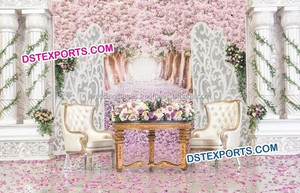 Pilar romano victoriano de boda, montaje de escenario, pilares romanos blancos, conjunto de escenario de boda victoriano e inglés - Product Image 4