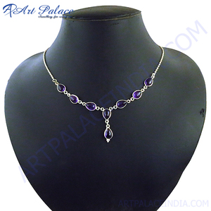 ผู้ขายที่ดีที่สุดอินเทรนด์ Handcrafted แอฟริกันอเมทิสต์อัญมณี 925 สร้อยคอเงินเครื่องประดับของขวัญสําหรับเธอ - Product Image 2