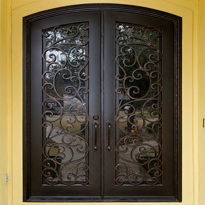 Portes en fer forgé d'occasion, portes blindées en bois massif, <span class=keywords><strong>prix</strong></span> - Product Image 1