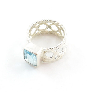 925 <b>Silver</b> <b>Ring</b> Wholesale Blue Topaz Jewelry <b>Adjusting</b> <b>Silver</b> <b>Ring</b> - Product Image 2