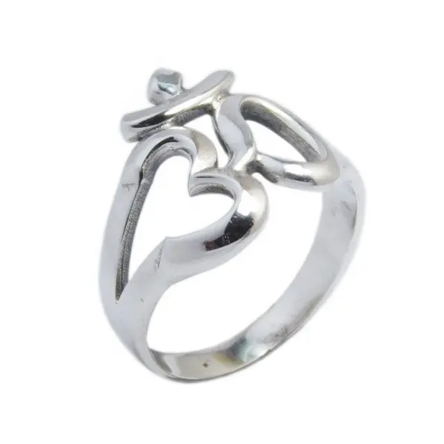 Belle OM Lord Solide Plaine Bijoux En Argent Pour Cadeau De Fête Pour Les Femmes 925 Solide À La Main Bague En Ligne Vente Fantaisie Bijoux