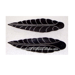 Porte-encens rectangulaire en pierre ollaire naturelle, sculpté à la main avec des motifs floraux, pour la décoration de la maison - Product Image 1