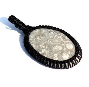 Unisex <b>Fossilized</b> Coral Cabochon Pendant Oval Macrame Cord Wrap Natural Crystal Healing <b>Stones</b> Fashion Pendants Charms for - Product Image 1