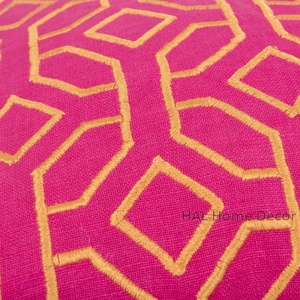 Wholesale Custom Embroidered Pink Sofa Backrest <b>Cushion</b> <b>Cover</b> Handmade Designer Pillow Cases for Home Decor - Product Image 6