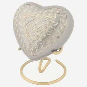 Classic Radiance Golden Black Heart with Stand Keepsake Pets Cremation Urns for Funeral Ashes Metal Brass/Aluminum - Product Image 2