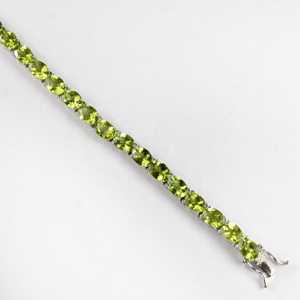 Pulsera de Tenis al por Mayor de Joyería Artesanal en Plata de Ley 925 con Gema de Peridoto Natural - Product Image 3