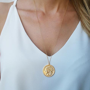 Collar con colgante de moneda de oro para mujer DE LA República para fiesta de compromiso aniversario o regalo de joyería de moda de aleación de boda - Product Image 2