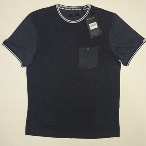 Camisetas de Manga Corta para Hombre, Cuello Redondo, Algodón, Bolsillos en el Pecho, Rayas Teñidas, Etiquetas de Marca de Excedentes de Prendas de la Mejor Calidad - Product Image 3