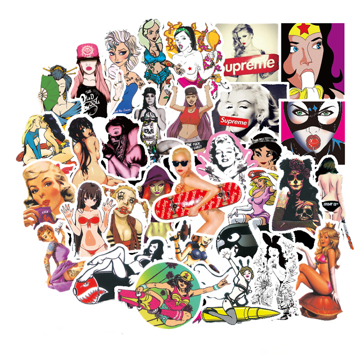 100 шт./упак. женское нижнее белье в стиле граффити наклейки для Moto машинок с дистанционным управлением чемодан прохладном наклейки скейтборд стикер