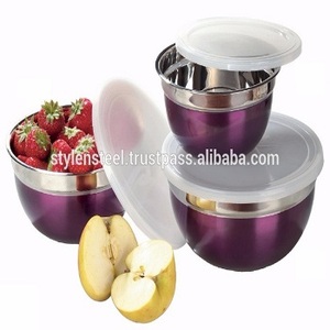 Wholesale Price Lid <b>Bowl</b> Colored Stainless Steel <b>Bowl</b> Lid Set <b>Large</b> <b>Mixing</b> <b>Bowl</b> With Measuring Scale - Product Image 5