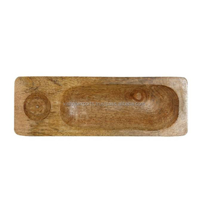 Plateau de service à condiments en bois d'acacia de taille personnalisée pour la maison - Product Image 1