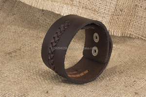 Brazalete clásico de cuero genuino hecho a mano, brazalete trenzado ajustable, Bouletta para niños, opción de regalo de aniversario, logotipo personalizado - Product Image 3