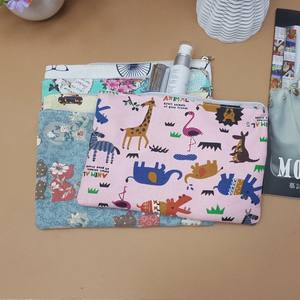 Colorful Custom Printed Fashion Make up Cosmetic Cotton Canvas Zipper Pouch <b>Bag</b> - Product Image 6