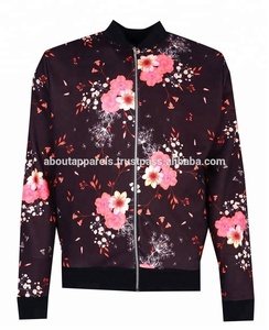 แจ็กเก็ตบอมเบอร์ผ้าไนลอนสีแดงผ้าซาตินผ้าไหมโพลีเอสเตอร์ดีไซน์ใหม่ผ้าไนลอนลายทาง - Product Image 2