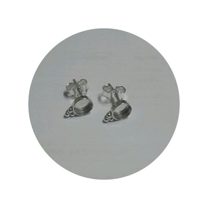 Connecteurs de boucles d'oreilles en argent sterling avec pierre ronde, qualité supérieure, fournitures de fabrication de bijoux en gros, les plus vendus - Product Image 1