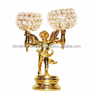 Bougeoirs en laiton en forme d'ailes d'ange, 13 porte-bougies, décoration de noël - Product Image 3