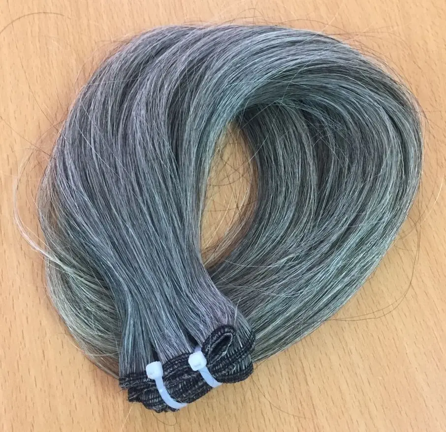 grey weave on hair unprocessed gray remy hair extensions natural straight real virgin Vietnamese Remy gray hair