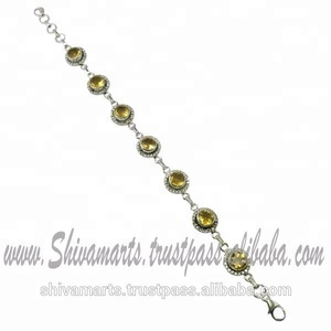 สร้อยข้อมือเงินแท้สี925 Citrine CZ อัญมณีหลายแบบเครื่องประดับแฟชั่นราคาแพงสำหรับปาร์ตี้ทันสมัยโดยตรง - Product Image 3