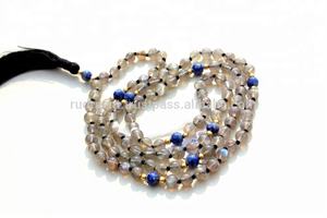 Estilo bohemio natural 108 collar de cuentas Mala labradorita piedra preciosa Japamala cuentas de oración para el Budismo para regalos y fiestas - Product Image 6