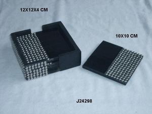 Incrustation de corne de haute qualité et sous-verre en mosaïque en métal disponible dans d'autres modèles Vaisselle Table basse sous-verre au prix de gros - Product Image 5