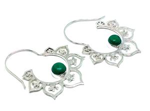 Pendiente de aro de latón indio étnico con aleación de cobre de oro turquesa plateado símbolo religioso cristiano increíble joyería de oro - Product Image 4