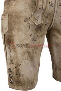 Lederhose bavaroises traditionnelles d'Oktoberfest, brodées, grande taille, légères, coupe-vent, infroissables et respirantes - Product Image 3