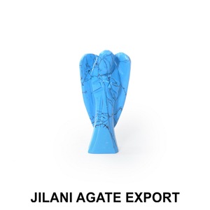 Venta al por mayor 2 pulgadas Jilani estilo bolsillo ángeles turquesa piedra preciosa tallada Ángel decoración Feng Shui artesanías de piedra semipreciosa - Product Image 1
